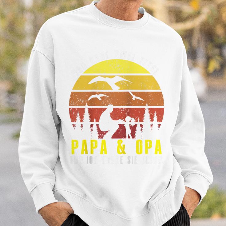 Ich Habe Zwei Titel Papa & Opa Und Ich Rocke Sie Beide Raglan Sweatshirt Geschenke für Ihn