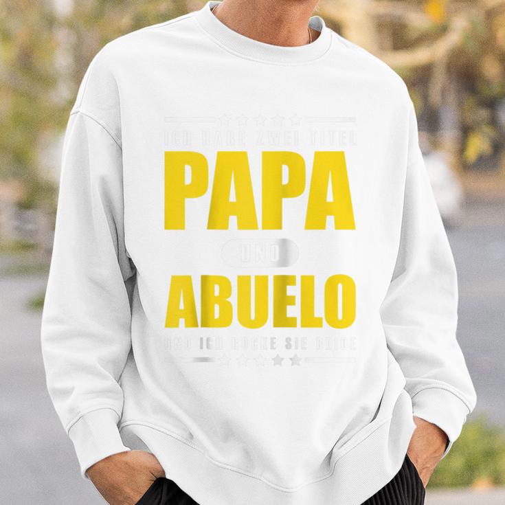 Ich Habe Zwei Titel Papa Und Abuelo Opa Spanien Raglan Sweatshirt Geschenke für Ihn