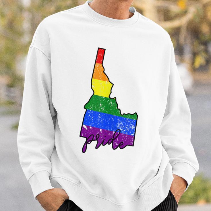 Idaho Gay Pride With Lgbt Flag Ada012a Sweatshirt Gifts for Him