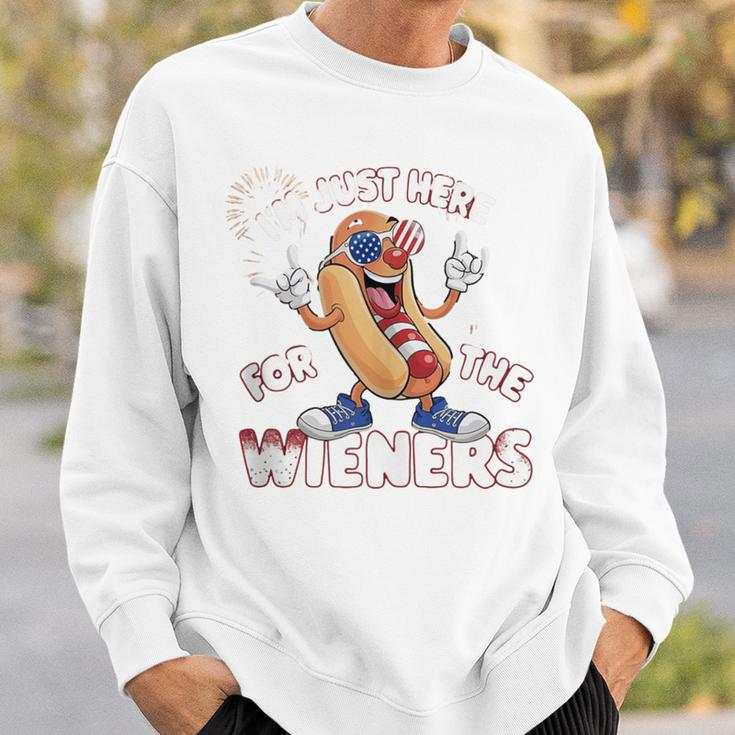 I'm Just Here For The Weiners 4Th Of July Patriotic Hot Dog Sweatshirt Gifts for Him
