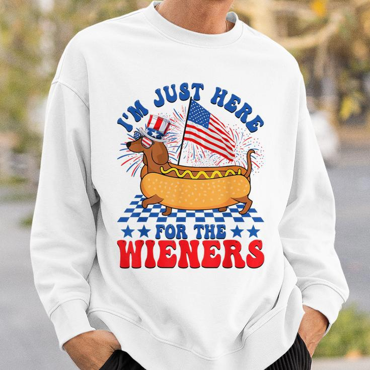I'm Just Here For Wieners Dachshund Dog Hotdog 4Th Of July Sweatshirt Gifts for Him