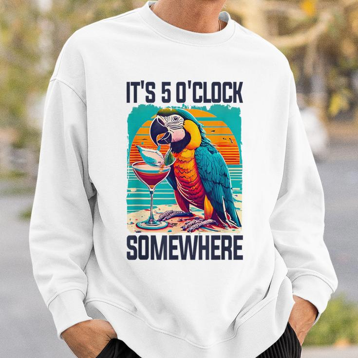 It's 5 O'clock Somewhere Drinking Parrot Cocktail Summer Sweatshirt Gifts for Him