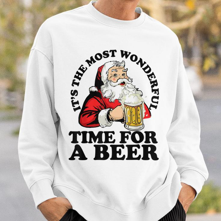 Its The Most Wonderful Time For A Beer Santa Christmas Sweatshirt Gifts for Him