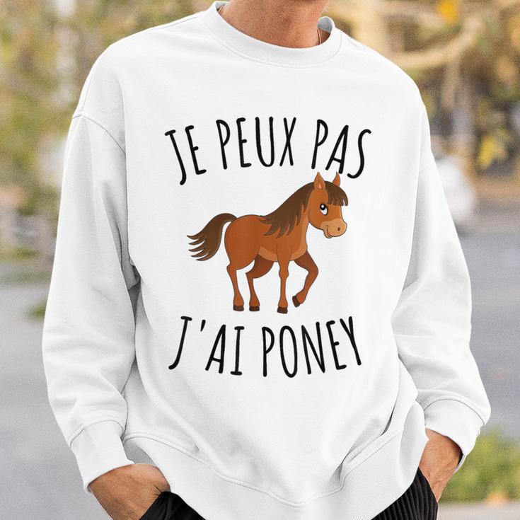 Sweat à Capuche 'J'peux Pas J'ai Poney' - Cadeau Humoristique Pour Cavalières - Taille Unique