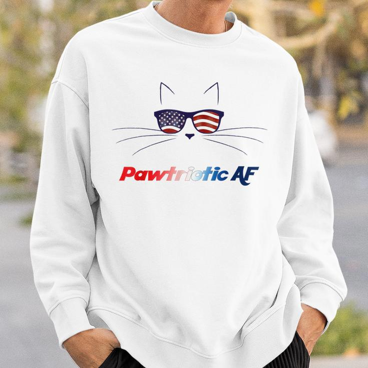 July 4Th American Cat Pawtriotic Af Patriotic Kitty Sweatshirt Gifts for Him
