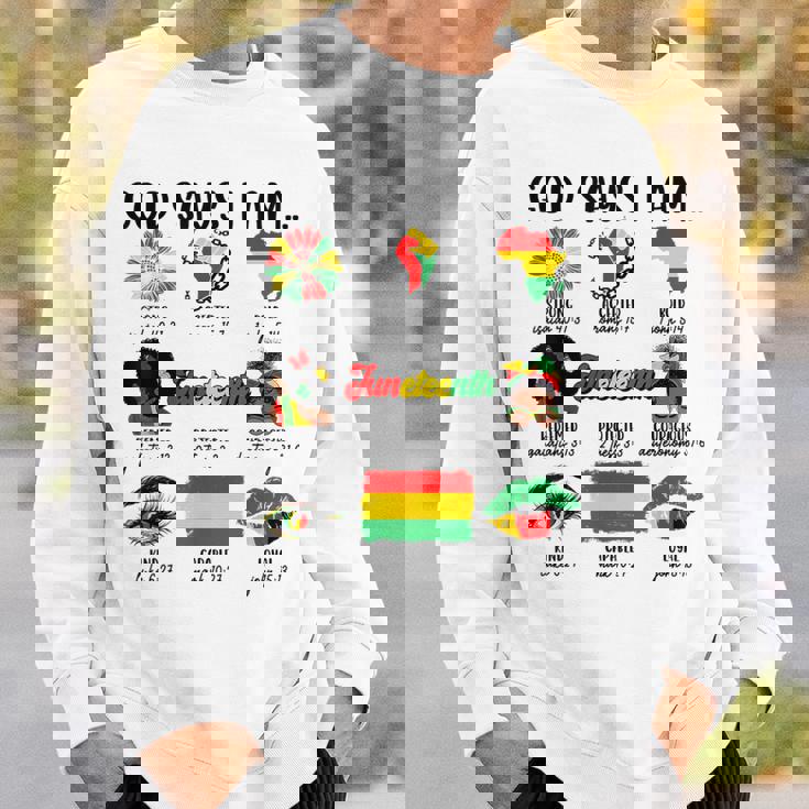 Junenth God Says I Am Celebrating Black Freedom 1865 Sweatshirt Gifts for Him