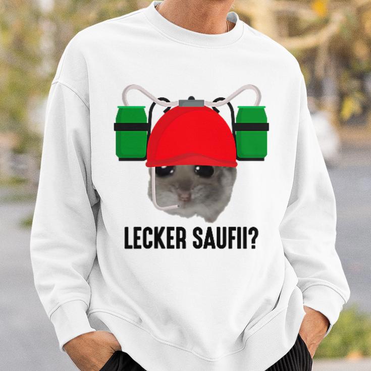 Lecker Saufii Bierchen X Sad Hamster Meme Bier Bierhelm Sweatshirt Geschenke für Ihn