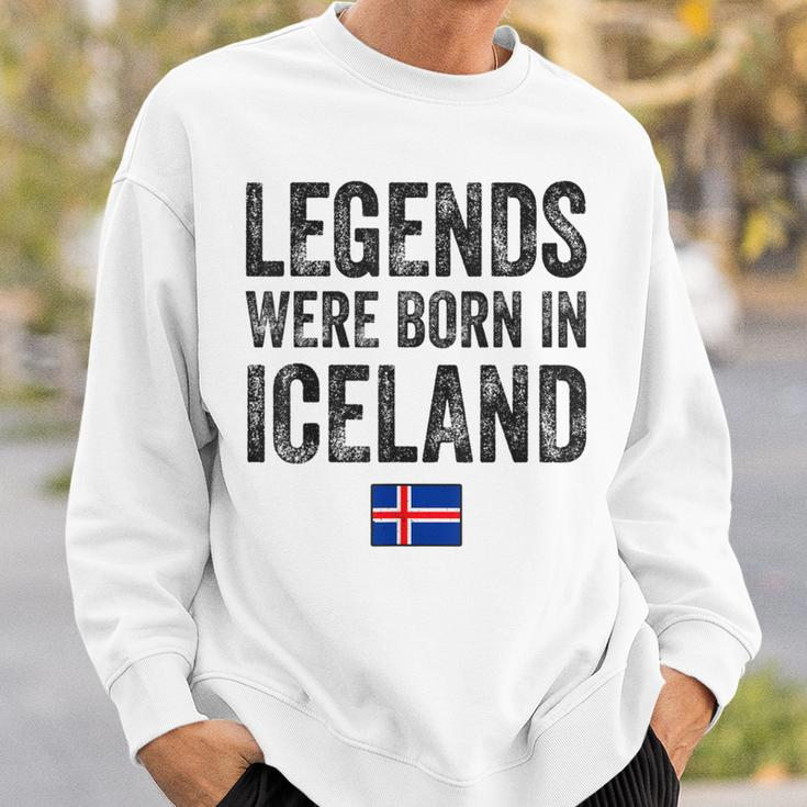 Legends Were Born In Iceland Icelandic Flag Pride Roots Sweatshirt Gifts for Him