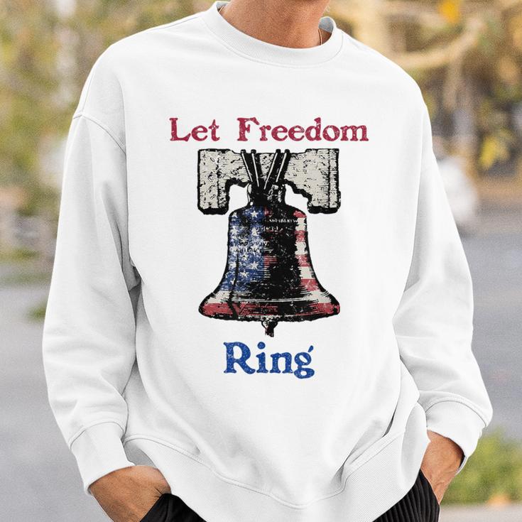 Let Freedom Ring American Flag Liberty Bell Sweatshirt Gifts for Him