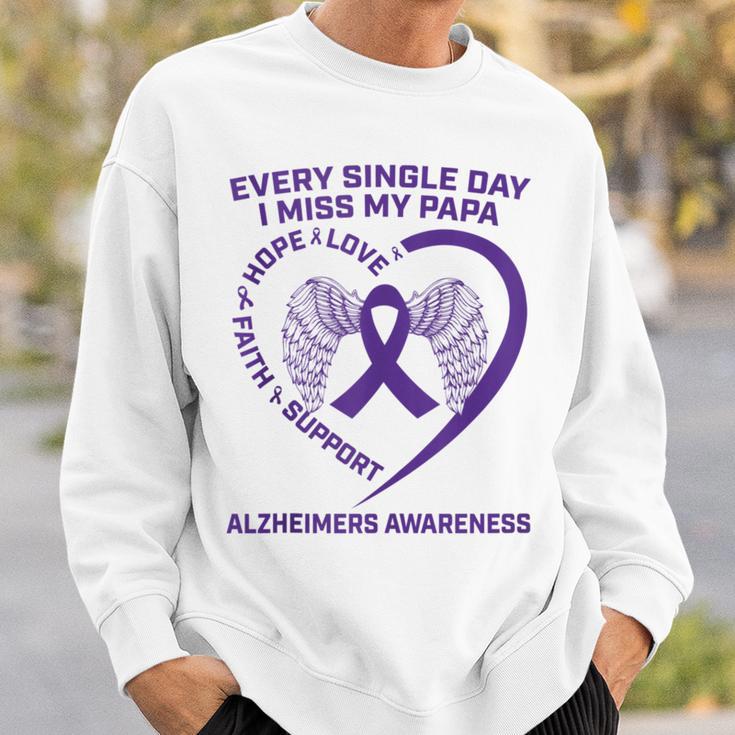 Lila Schleife Flügel Alzheimers Awareness In Memory Of Papa Sweatshirt Geschenke für Ihn