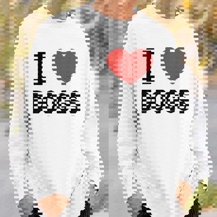 I Love Dogs Amante De Los Perros Retro I Heart Dogs Camisa de entrenamiento Regalos para él