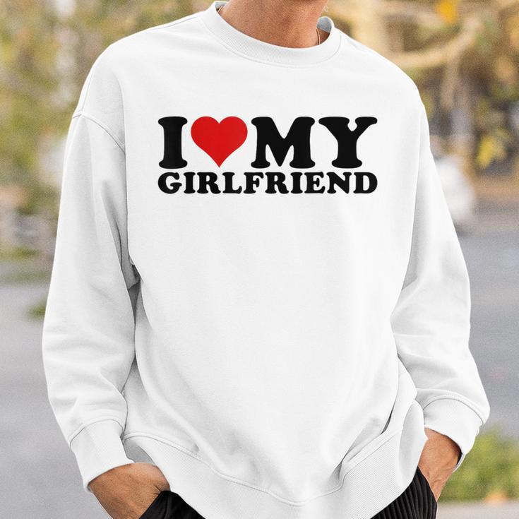 I Love My Girlfriend Gf I Heart My Girlfriend Gf White Sweatshirt Gifts for Him