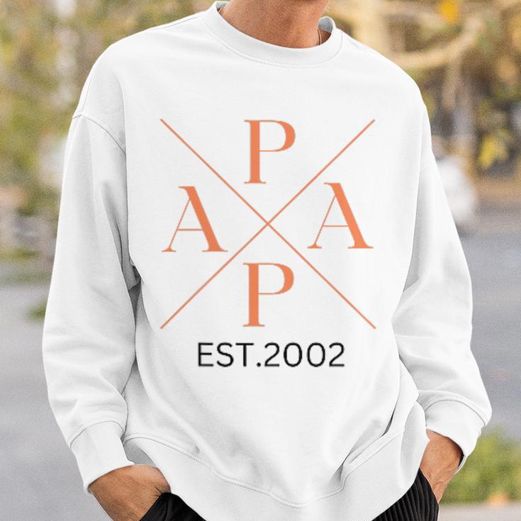 Lustiger Papa Est 2002 Papa Seit 2002 Papa 2002Ater Sweatshirt Geschenke für Ihn