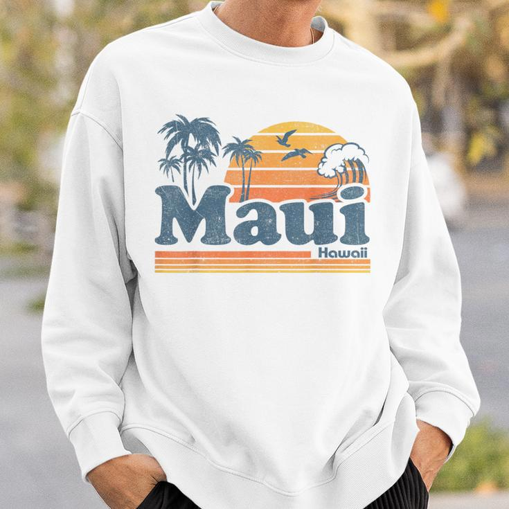 Maui Hawaii Vintage Surf Beach Surfing 70'S Retro Hawaiian Sweatshirt Gifts for Him