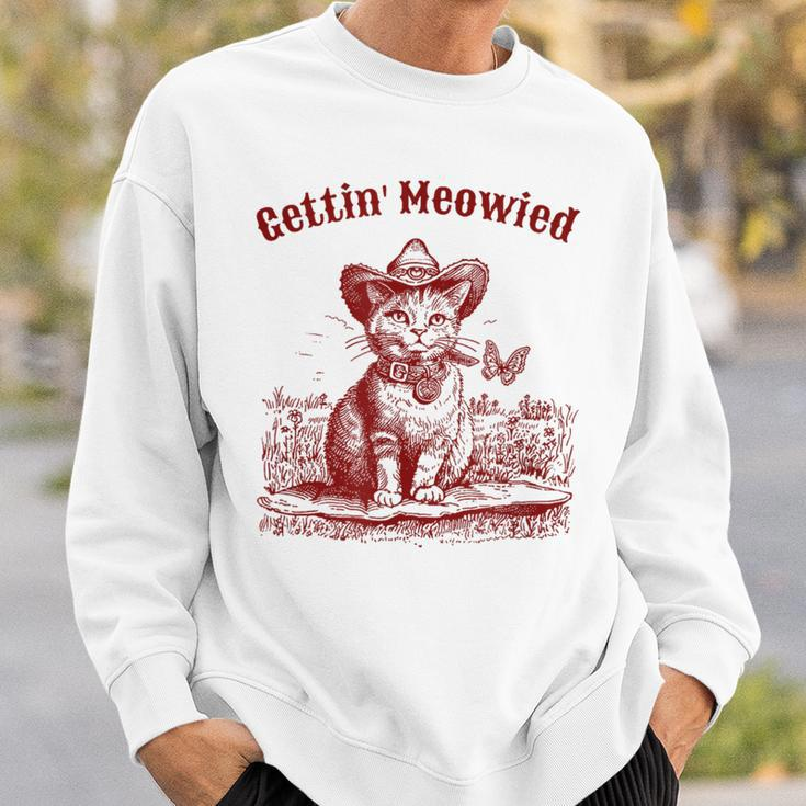Meowdy Bachelorette Party Cowgirl Cowboy Cat Bridal Squad Sweatshirt Gifts for Him