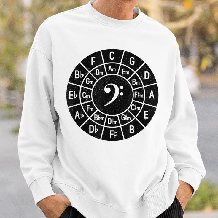 Music Bass Clef Circle Of 5Ths Musician Chords Scales Keys Sweatshirt Gifts for Him