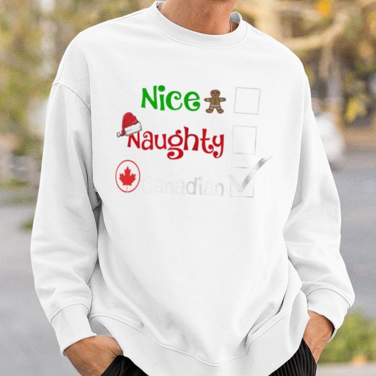 Nice Naughty Canadian Canada Santa Christmas Pyjama Pjs Sweatshirt Gifts for Him