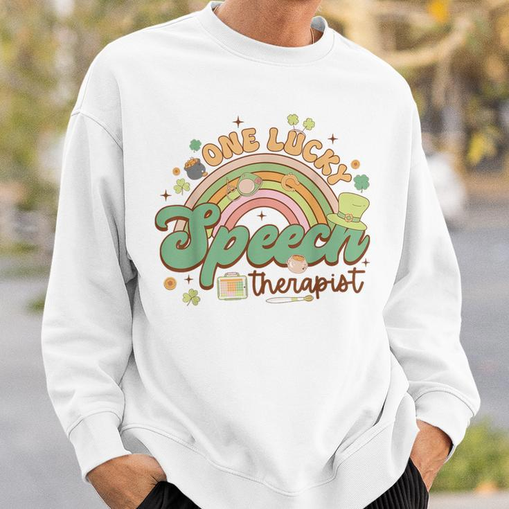 One Lucky Speech Therapist St Patrick's Day Speech Therapy Sweatshirt Gifts for Him