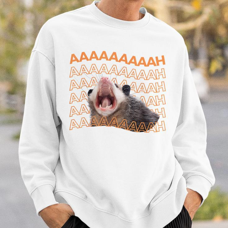 Opossum Screaming Possum Trash Cat Meme Women Sweatshirt Gifts for Him