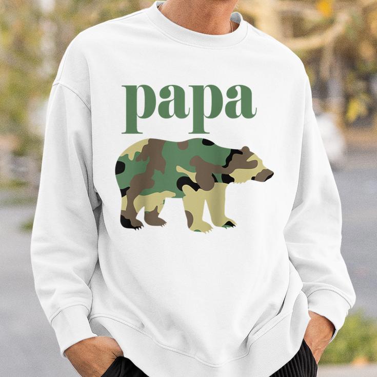 Papa Bär Camo Camo Papa Bär Passender Familienbär Raglan Sweatshirt Geschenke für Ihn