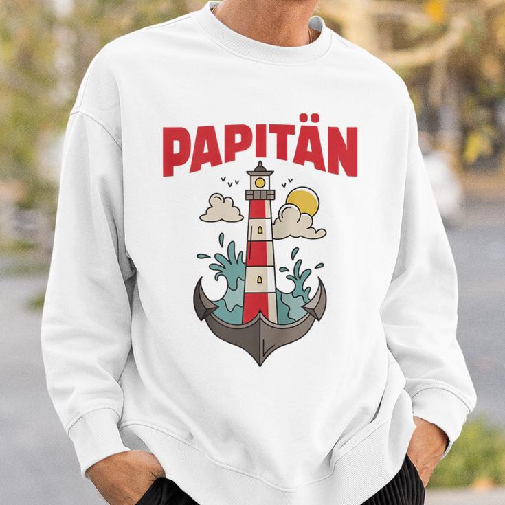 Papitänatertag Bester Papa Anker Leuchtturm Norden Kapitän Kapuzenjacke Sweatshirt Geschenke für Ihn