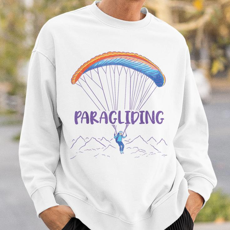 Paraglider Text Auf Parachute Mit Paraglider Flies In Gray Sweatshirt Geschenke für Ihn