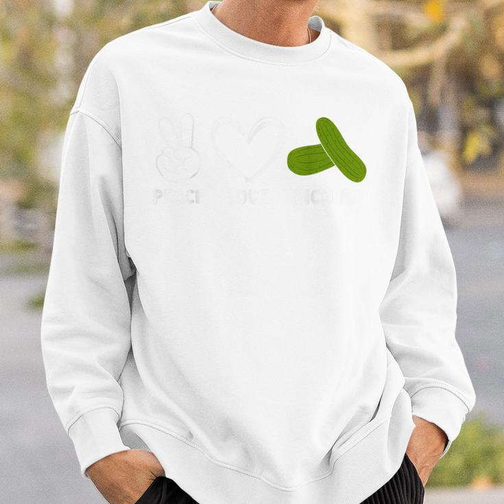 Peace Love Pickles Lover Retro Pickle Squad Sweatshirt Gifts for Him