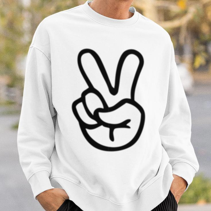 Peace Sign Fingers Peace Sign Hand Sweatshirt Gifts for Him
