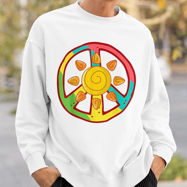 Peace Sign Love Ancient Aztec Sun Tie Dye HippieSweatshirt Gifts for Him