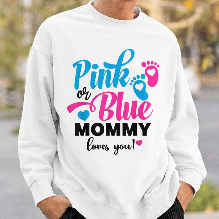 Pink Or Blue Mommy Loves You Gender Reveal Baby Announcement Sweatshirt Gifts for Him