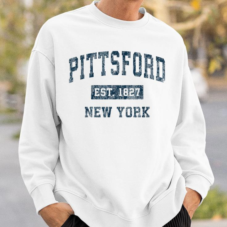 Pittsford New York Ny Vintage Sports Navy Print Sweatshirt Gifts for Him