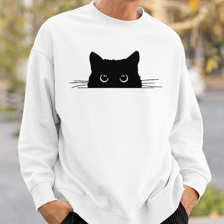 Pocket Black Cat Lover Women Sweatshirt Gifts for Him