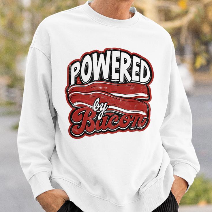 Powered By Bacon Morning Bread And Butter With Bacon Sweatshirt Gifts for Him