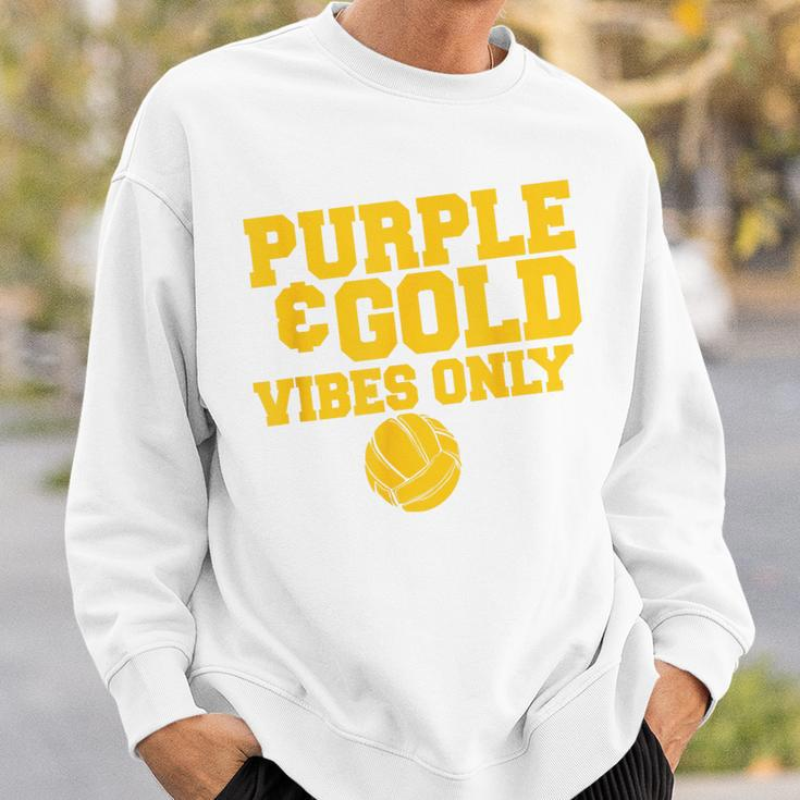 Purple Gold Game Day High School Volleyball Group Team Sweatshirt Gifts for Him