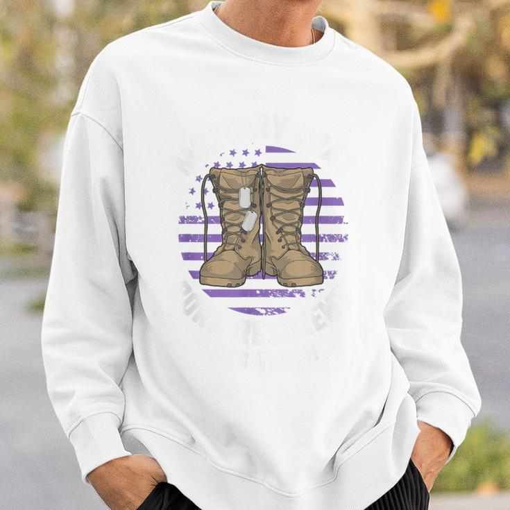 Purple Up Military Child Month Brat Born Resilient And Tough Sweatshirt Gifts for Him