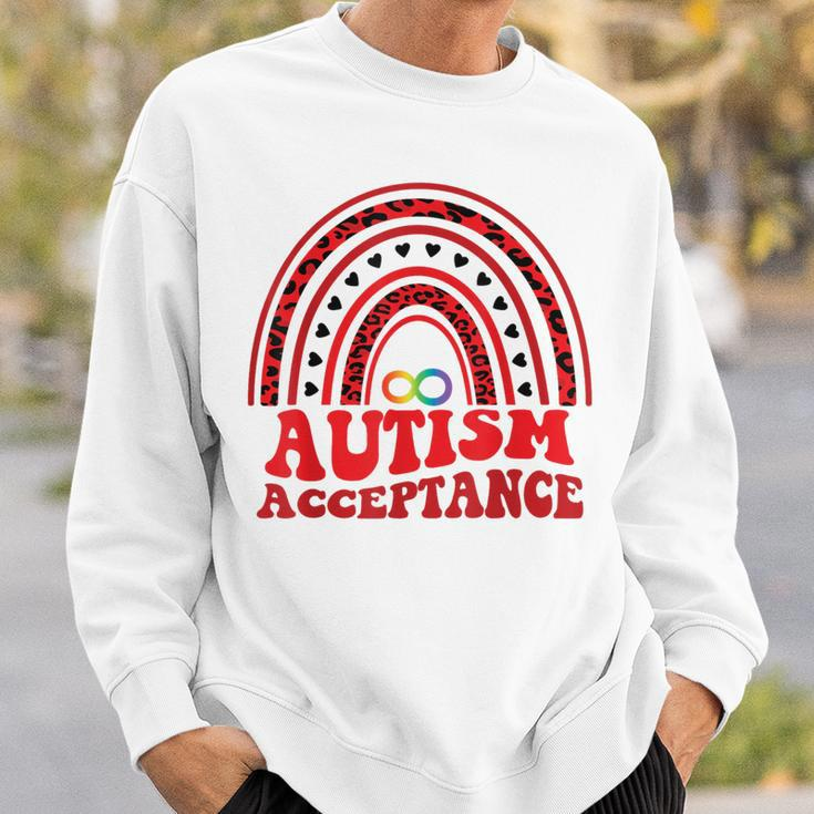 Red Instead Autism Awareness Acceptance Education Teacher Sweatshirt Gifts for Him