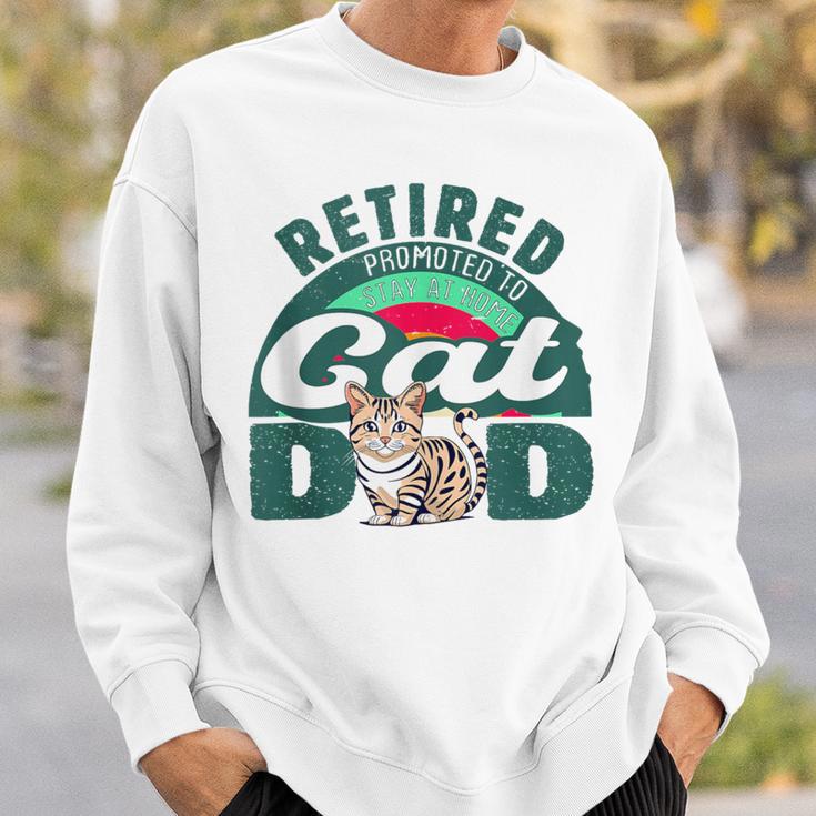 Retired Promoted To Stay At Home Cat Dad Retired Cats Owner Sweatshirt Gifts for Him