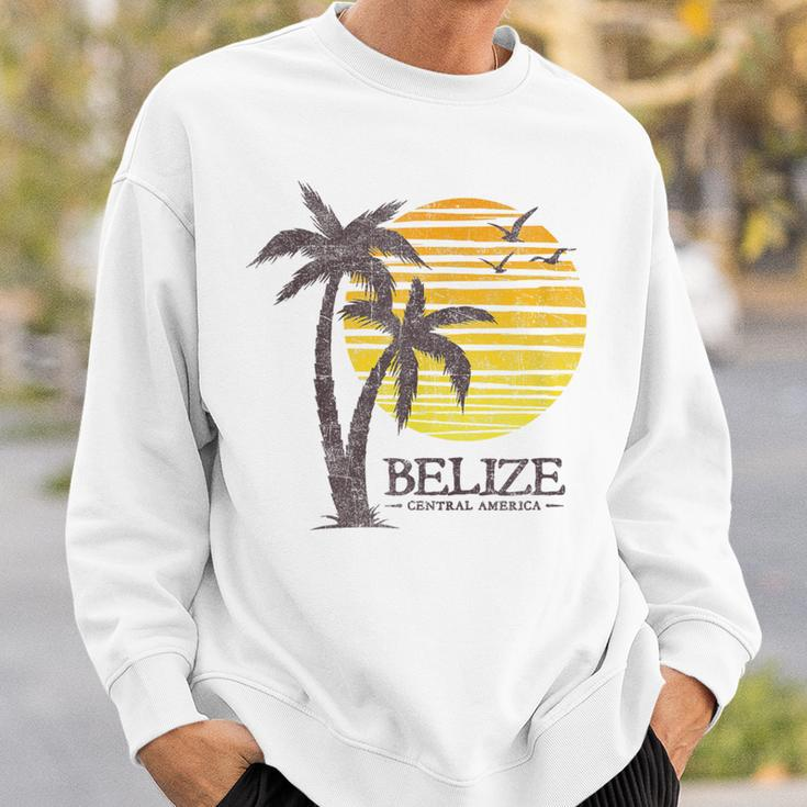 Retro Belize Souvenir Vintage Sunset Womens Sweatshirt Gifts for Him