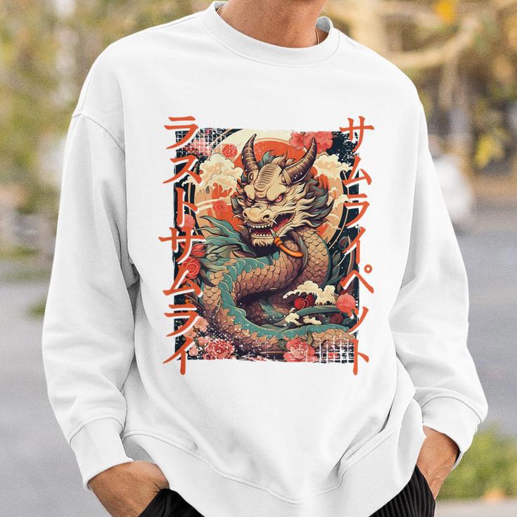 Rückenprint Samurai-Drachenkrieger Japanischer Ninja Kawaii Sweatshirt Geschenke für Ihn