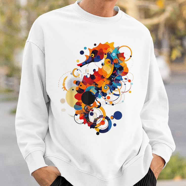 Seepferdchen Abstrakte Tier Geometrische Kunst Seepferdchen Sweatshirt Geschenke für Ihn