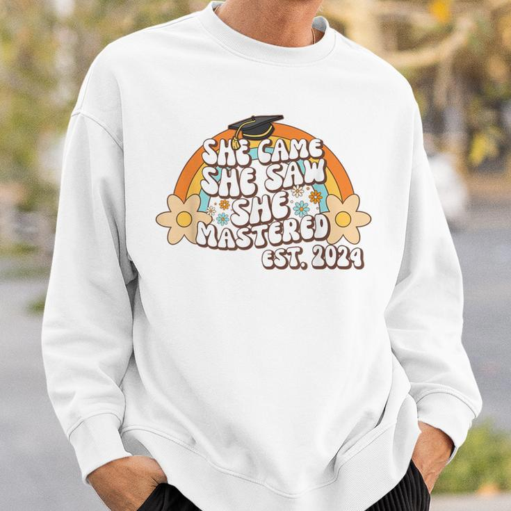 She Came She Saw She Mastered Master's Degree 2024 Graduate Sweatshirt Gifts for Him