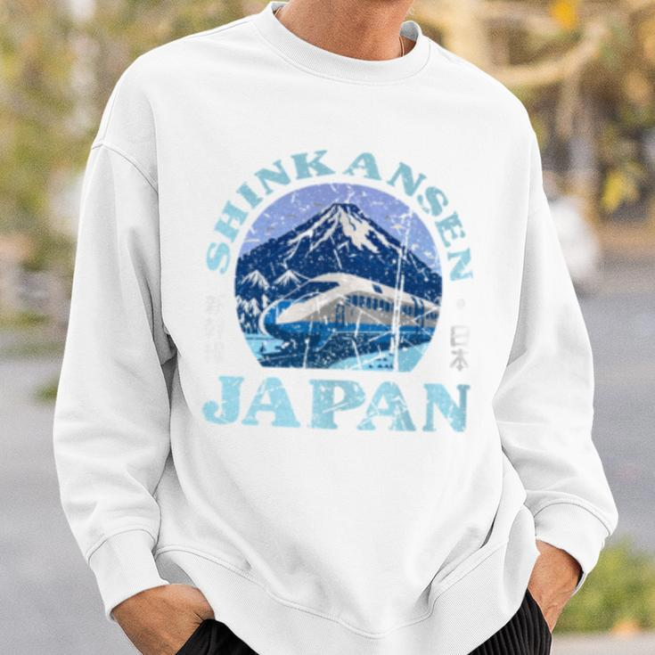 Shinkansen Japanese Bullet Train Japan Mt Fuji Kanji Sweatshirt Gifts for Him