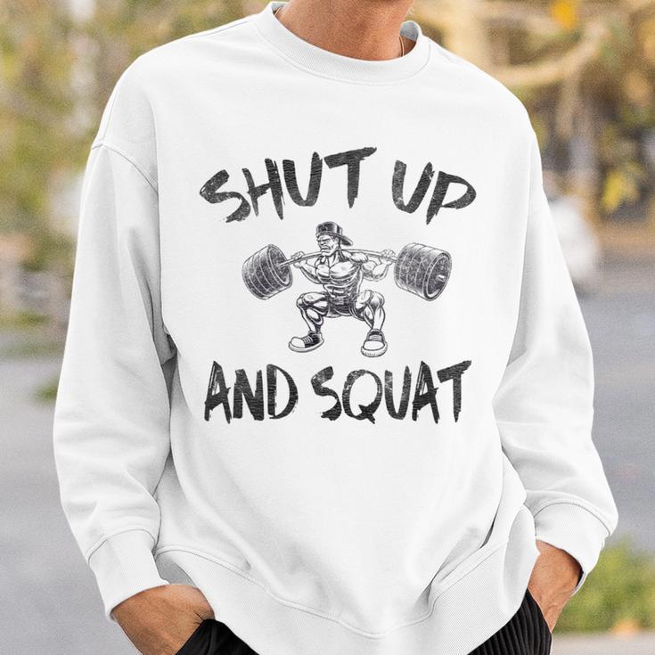 Shut Up And Squat Vintage Leg Day Sweatshirt Gifts for Him