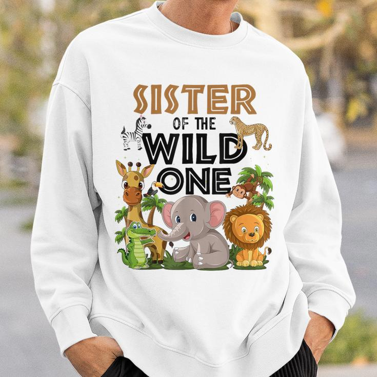 Sister Of The Wild One Birthday 1St Safari Jungle Family Sweatshirt Gifts for Him