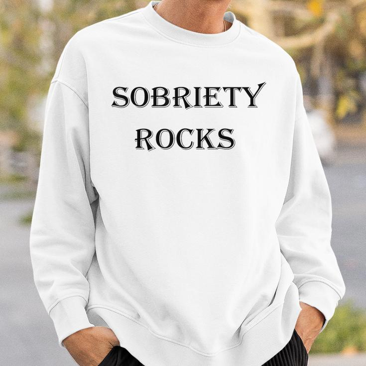Sobriety Rocks Sweatshirt Gifts for Him