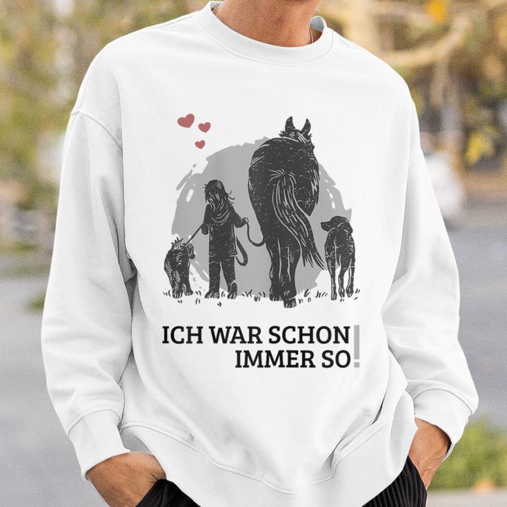 Spaziergang Pferd Hund Mädchen Pferdemensch Sweatshirt Geschenke für Ihn