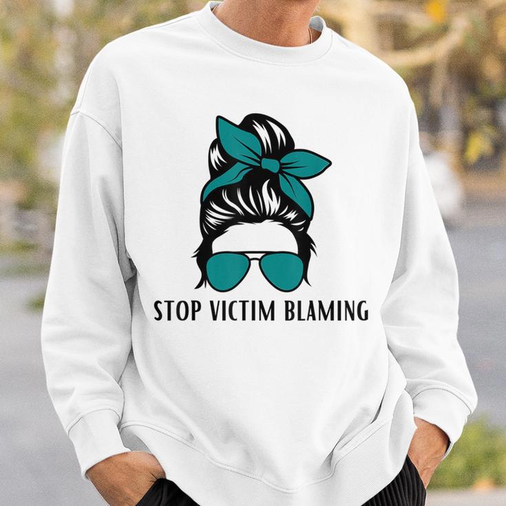 Stop Victim Blaming Sexual Assault Awareness Month Sweatshirt Gifts for Him