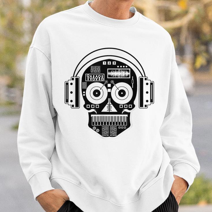 Sugarskull Dj Table Skull Disc Jockey Headphones Sweatshirt Gifts for Him