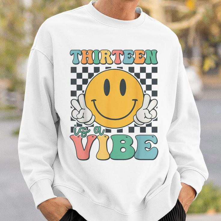 Thirn Is A Vibe 13Th Birthday Smile Face Hippie Boys Girl Sweatshirt Gifts for Him