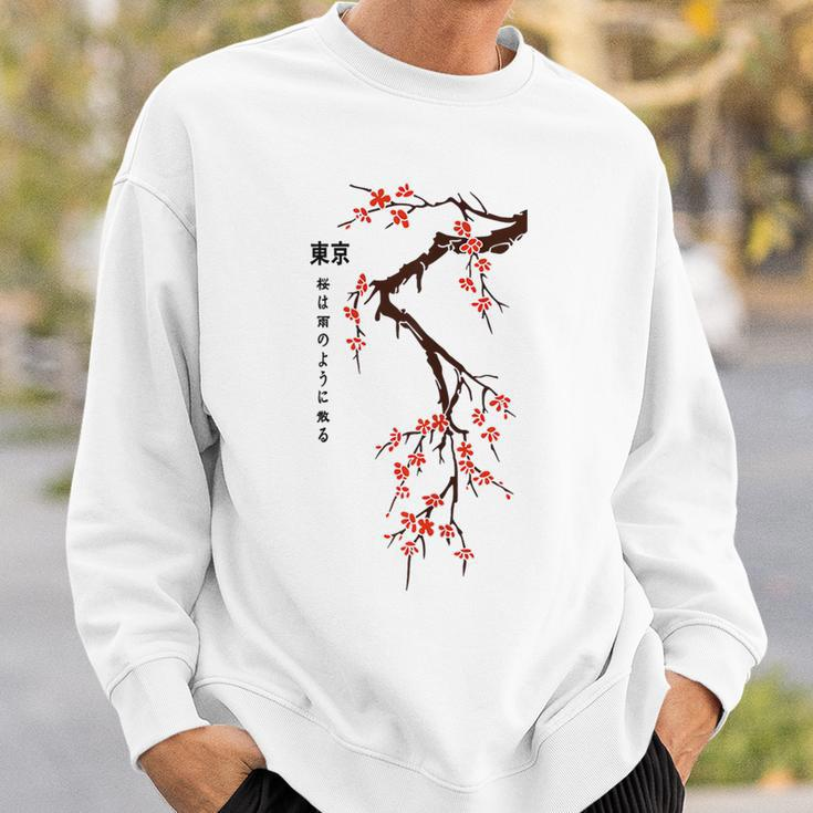Tokyo Japanese Cherry Blossoms Print Sweatshirt Gifts for Him